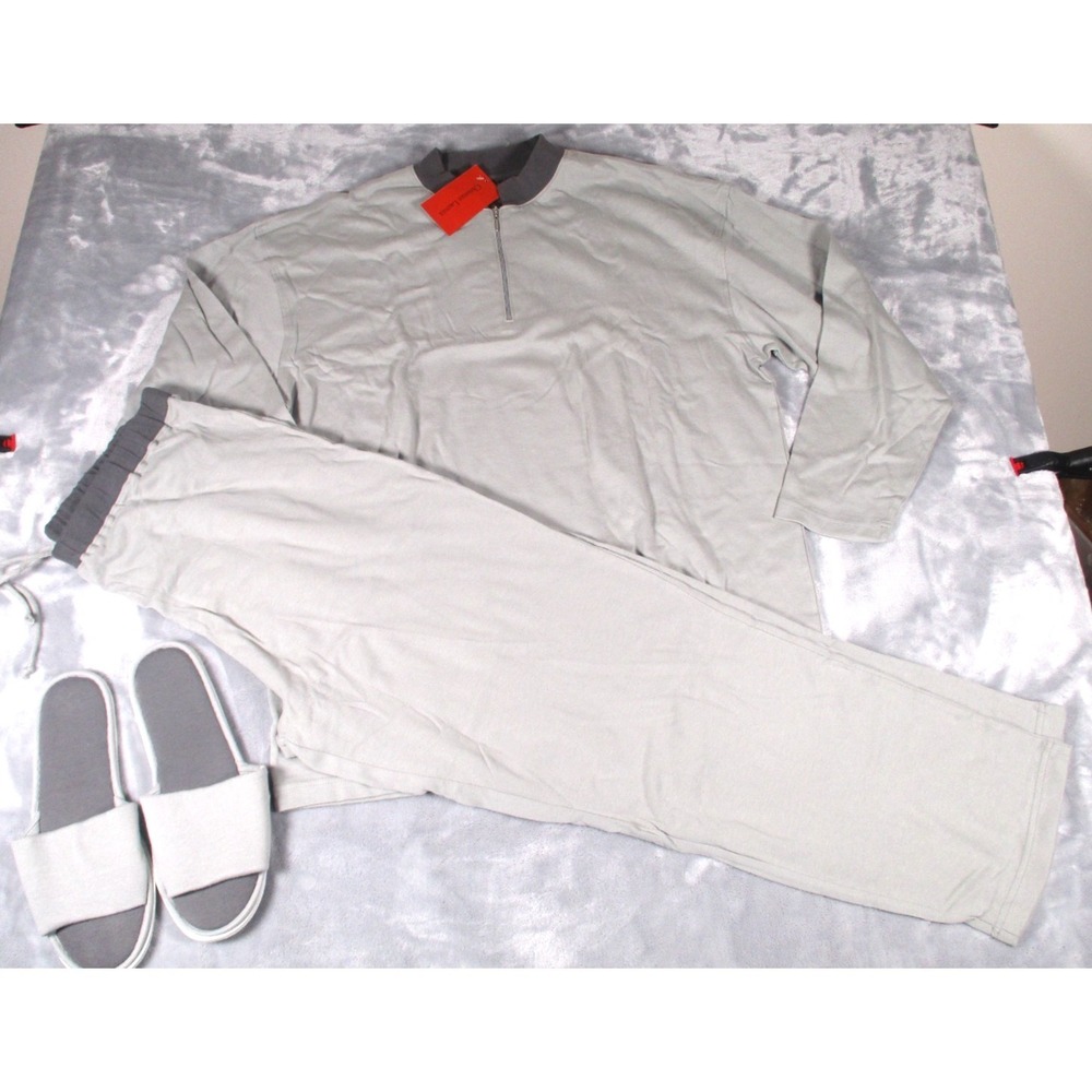 Christian Lacroix Air France Men's 1/4 Zip Shirt Pants & Flip Flops Mens Size XL